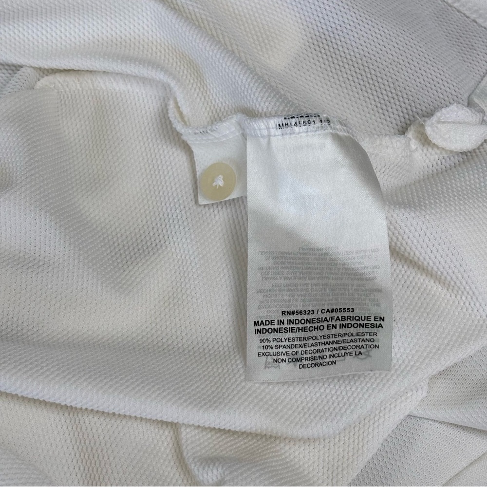 Nike Dri Fit White w/ Gold Logo Long Sleeve Collared Polo Women’s L Golf - Picture 8 of 8